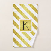 Elegante Monogram Gouden Strepen Bad Handdoek (Handdoek)