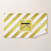 Elegante Monogram Gouden Strepen Bad Handdoek (Handdoek)