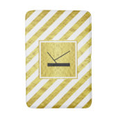 Elegante Monogram Gouden Strepen Badmat (Voorkant Verticaal)