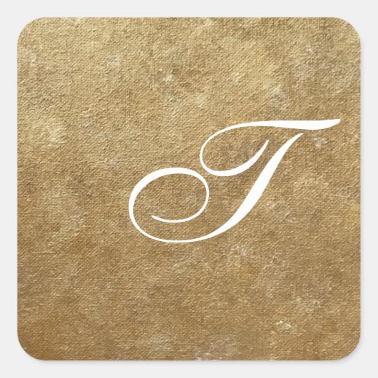 Elegante Monogram Goudkleurige Stickers (Voorkant)