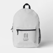 Elegante Monogram Gray Bedrukte Rugzak (Voorkant)