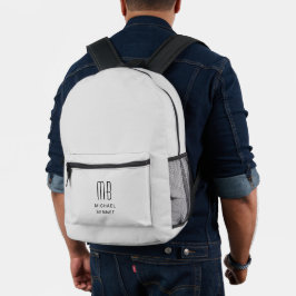 Elegante Monogram Gray Bedrukte Rugzak