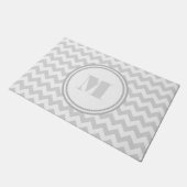 Elegante Monogram Grijs Chevron Deurmat (Schuin)