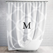 Elegante Monogram Grijs Quatrefoil Douchegordijn