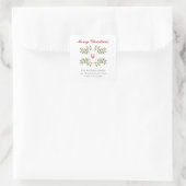 Elegante Monogram Groene Retouradres Vierkante Sticker (Tas)