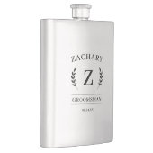 Elegante Monogram Groomsmen Gift Bruiloft Flacon (Rechts)