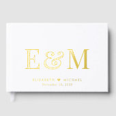 Elegante Monogram Huwelijk Gastenboek (Voorkant)