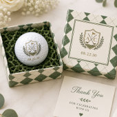 Elegante Monogram Huwelijk Golf Crest Golfballen