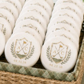 Elegante Monogram Huwelijk Golf Wapen Ronde Button 3,2 Cm