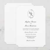 Elegante Monogram Huwelijk | Klassiek Formeel Kaart (Voorkant / Achterkant)