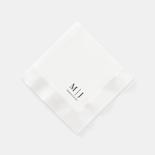 Elegante Monogram Huwelijk Minimalistische Initial Servet (Hoek)