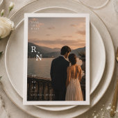 Elegante Monogram Huwelijk Save The Date Foto Kaar