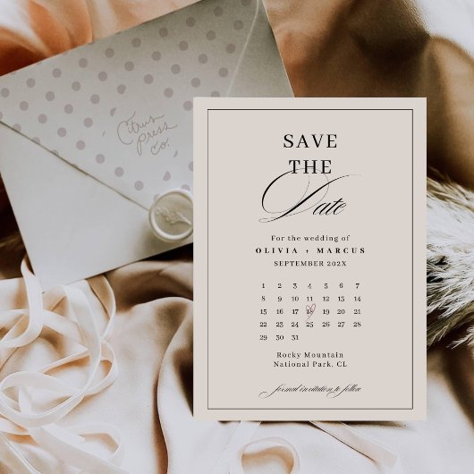 Elegante Monogram Huwelijk Save The Date Kaart