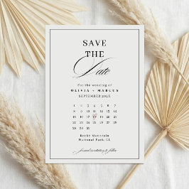 Elegante Monogram Huwelijk Save The Date Kaart