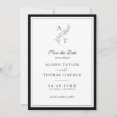 Elegante Monogram Huwelijk Save The Date Kaart (Voorkant)