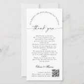 Elegante Monogram Huwelijks Dankjescard QR Code Bedankkaart (Voorkant)