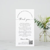 Elegante Monogram Huwelijks Dankjescard QR Code Bedankkaart (Staand voorkant)