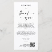 Elegante Monogram Huwelijks Dankkaart QR-code Bedankkaart (Voorkant)