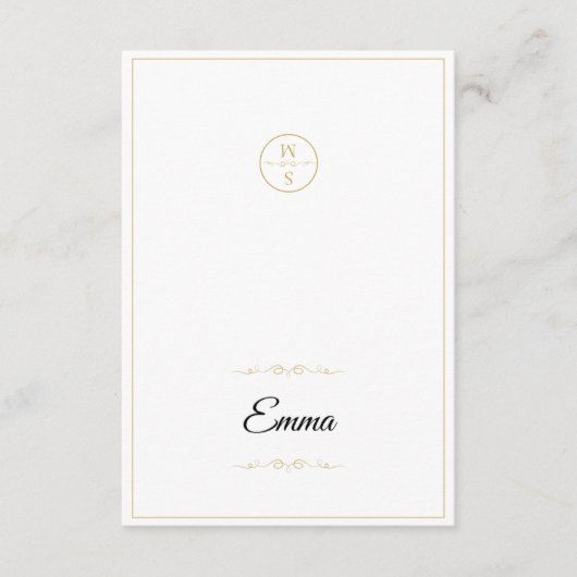 Elegante Monogram Huwelijks Plaatshouder Script Go (Voorkant)