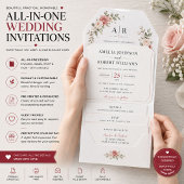 Elegante Monogram Huwelijks-RSVP Uitnodiging