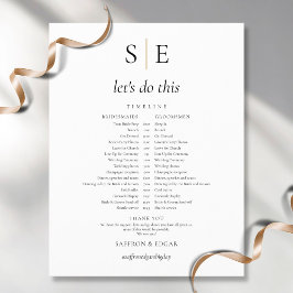 Elegante Monogram Huwelijksplanning Tijdlijn