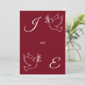 Elegante Monogram Huwelijksuitnodiging Esthetisch Kaart (Staand voorkant)