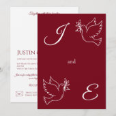 Elegante Monogram Huwelijksuitnodiging Esthetisch Kaart (Voorkant / Achterkant)