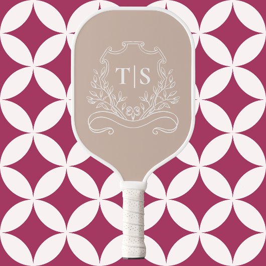 Elegante Monogram Initiaal Aangepaste Klassieker Pickleball Paddle