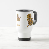 Elegante Monogram Initiaal B Gouden Pioen Personal Reisbeker (Voorkant rechts)