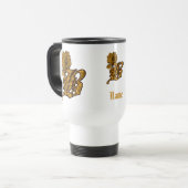 Elegante Monogram Initiaal B Gouden Pioen Personal Reisbeker (Voorkant links)
