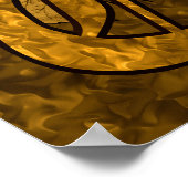 Elegante Monogram Initiaal C Gouden Pioen Roos Poster (Hoek)