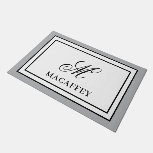 Elegante Monogram Initiaal  Deurmat (Schuin)