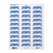 Elegante Monogram Initiaal E Retouradres Bluebird Etiket (Full Sheet)
