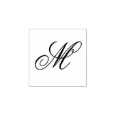 Elegante Monogram Initiaal Houten Kunst Rubberstempel (Afrduk)