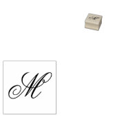 Elegante Monogram Initiaal Houten Kunst Rubberstempel (Gestempeld)