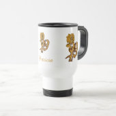 Elegante monogram initiaal P gouden pioenroos gepe Reisbeker (Voorkant rechts)