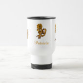 Elegante monogram initiaal P gouden pioenroos gepe Reisbeker (Center)