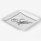 Elegante Monogram Initiaal Papieren Bordje (Gebogen)