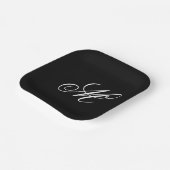 Elegante Monogram Initiaal Papieren Bordje (Gebogen)