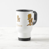 Elegante monogram initiaal R gouden pioenroos gepe Reisbeker (Voorkant rechts)