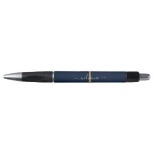 Elegante Monogram Initiaal Script Naam Pen