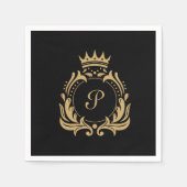 Elegante Monogram Initiaal Servet (Voorkant)