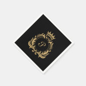Elegante Monogram Initiaal Servet (Hoek)