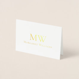 Elegante Monogram Initiaal Zakelijke Kerstkaart Folie Kaarten