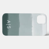 Elegante monogram Initialen gekalkte sparren ombre Case-Mate iPhone Case (Achterkant (horizontaal))