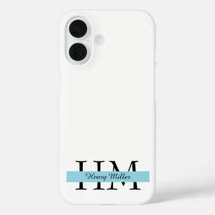 Elegante Monogram iPhone Case Gepersonaliseerd