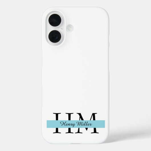 Elegante Monogram iPhone Case | Gepersonaliseerd (Achterkant)