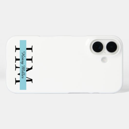 Elegante Monogram iPhone Case | Gepersonaliseerd (Achterkant (horizontaal))
