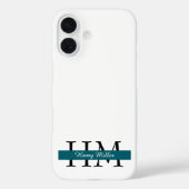 Elegante Monogram iPhone Case | Gepersonaliseerd (Achterkant)