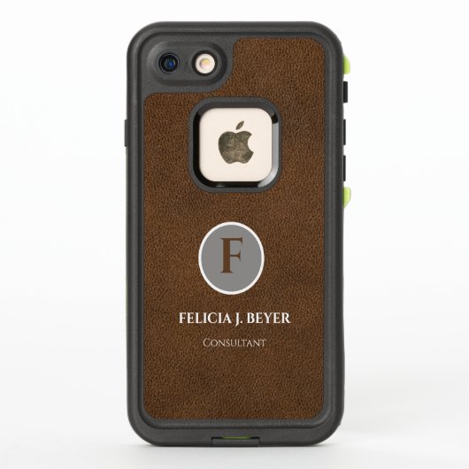 Elegante Monogram iPhone Hoesje Aangepaste Stijlvo (Achterkant)